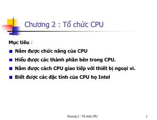 Chương 2 : Tổ chức CPU