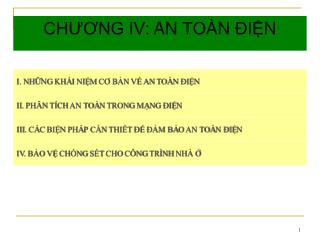 I. NHỮNG KHÁI NIỆM CƠ BẢN VỀ AN TOÀN ĐIỆN