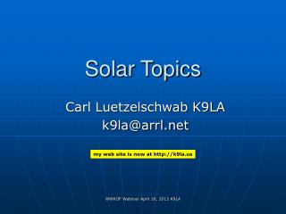 Solar Topics