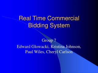 Real Time Commercial Bidding System