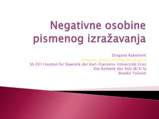 Negativne osobine pismenog izražavanja