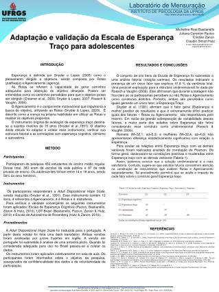 Adaptação e validação da Escala de Esperança Traço para adolescentes