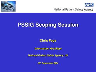 PSSIG Scoping Session