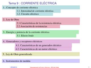 Tema 9 : CORRIENTE ELÉCTRICA