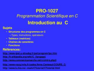 Introduction au C