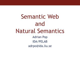 Semantic Web and Natural Semantics