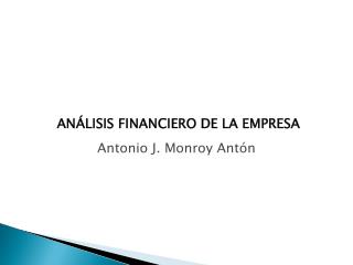 ANÁLISIS FINANCIERO DE LA EMPRESA