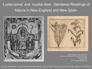 ‘Lustie corne’ and ‘mucha dote’: Gendered Readings of Nature in New England and New Spain