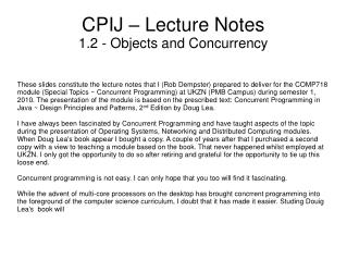 CPIJ – Lecture Notes 1.2 - Objects and Concurrency