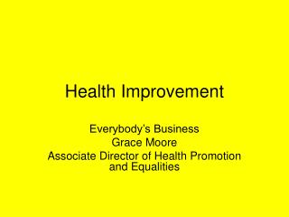 Health Improvement