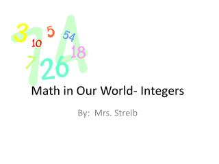 Math in Our World- Integers