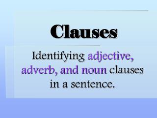 Clauses