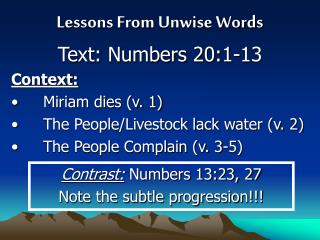 Lessons From Unwise Words