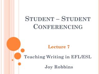 Student – Student Conferencing