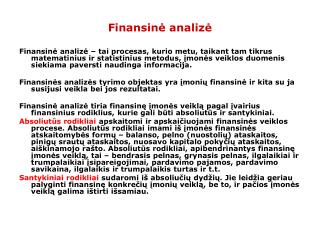 Finansin ė analizė