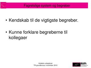 Fagretslige system og begreber