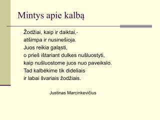 Mintys apie kalbą