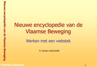 Nieuwe encyclopedie van de Vlaamse Beweging