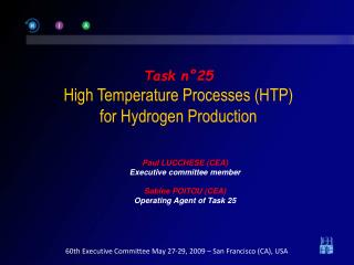 Task n°25 High Temperature Processes (HTP) for Hydrogen Production