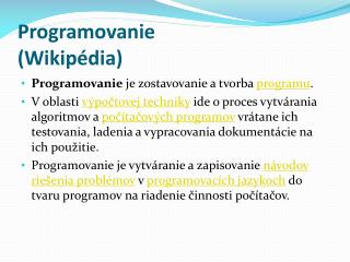 Programovanie ( Wikipédia )