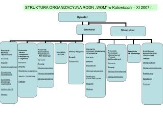 STRUKTURA ORGANIZACYJNA RODN „WOM” w Katowicach – IX 2005 r.