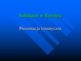 Solidarni w Europie