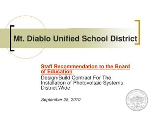 Mt. Diablo Unified School District