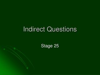 Indirect Questions