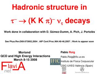 Hadronic structure in t -  (K K p) - n t decays