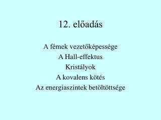 12. előadás