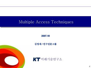 Multiple Access Techniques