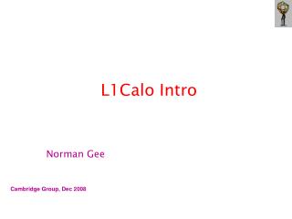 L1Calo Intro