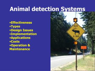 Animal detection Systems