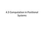 4.3 Computation in Positional Systems