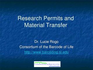 Research Permits and Material Transfer