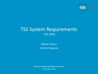 TSS System Requirements - TSS CDR1