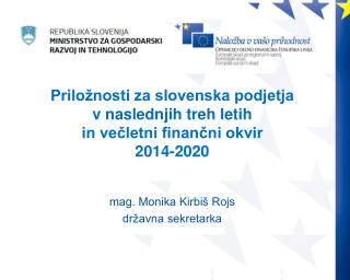 Priložnosti za slovenska podjetja v naslednjih treh letih in večletni finančni okvir 2014-2020