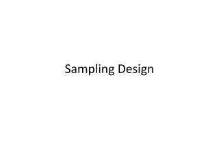 Sampling Design