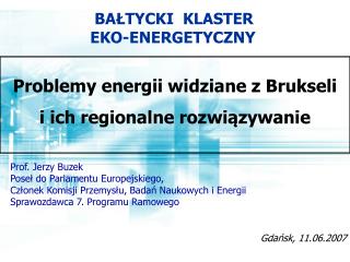 Prof. Jerzy Buzek Poseł do Parlamentu Europejskiego,