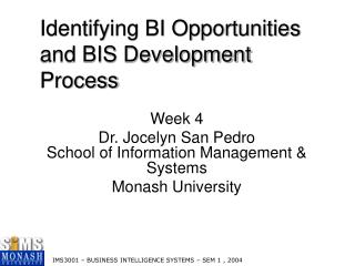 Identifying BI Opportunities and BIS Development Process