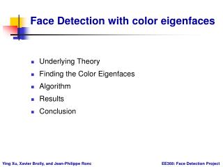 Face Detection with color eigenfaces