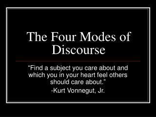 The Four Modes of Discourse