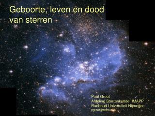 Geboorte, leven en dood van sterren