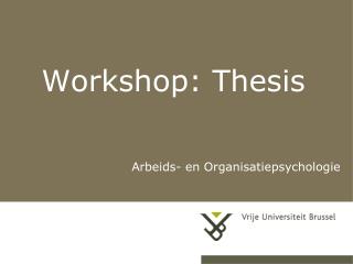 Workshop: Thesis