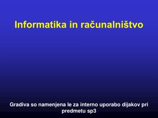 Informatika in računalništvo