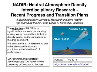 NADIR: Neutral Atmosphere Density Interdisciplinary Research -