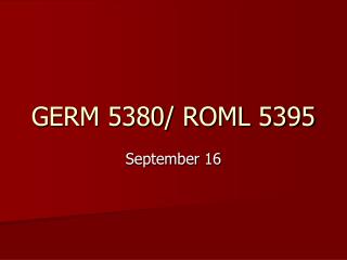 GERM 5380/ ROML 5395
