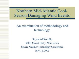 Northern Mid-Atlantic Cool-Season Damaging Wind Events
