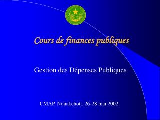 Cours de finances publiques