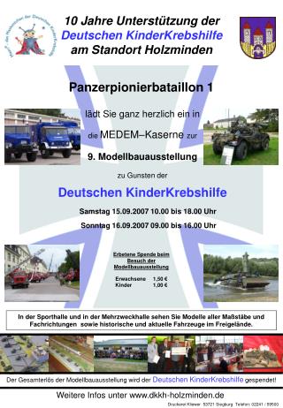 Der Gesamterlös der Modellbauausstellung wird der Deutschen KinderKrebshilfe gespendet!